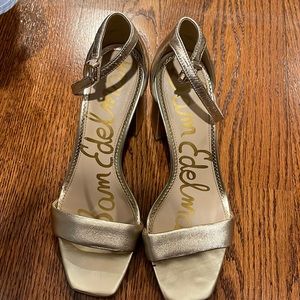 Sam Edelman Gold Heels Size 10